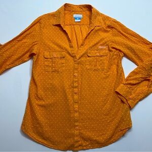Columbia PFG Tennessee Vols Shirt Womens Size Medium Orange Textured Long Sleeve